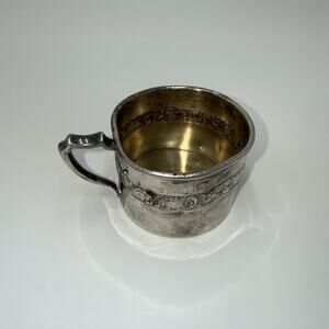 Vintage Forbes Silver Co Baby Cup Silverplate Floral Band #533